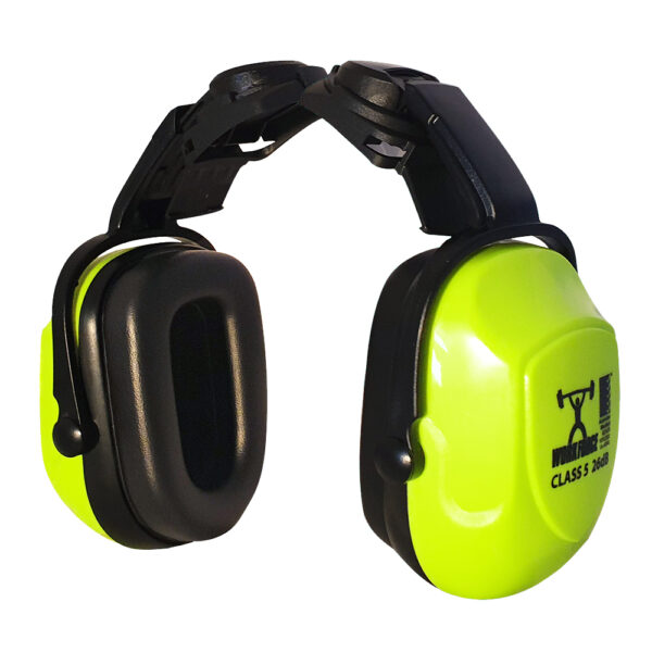 Premium Hi-Vis Yellow Hardhat/Helmet Earmuff - Class 5