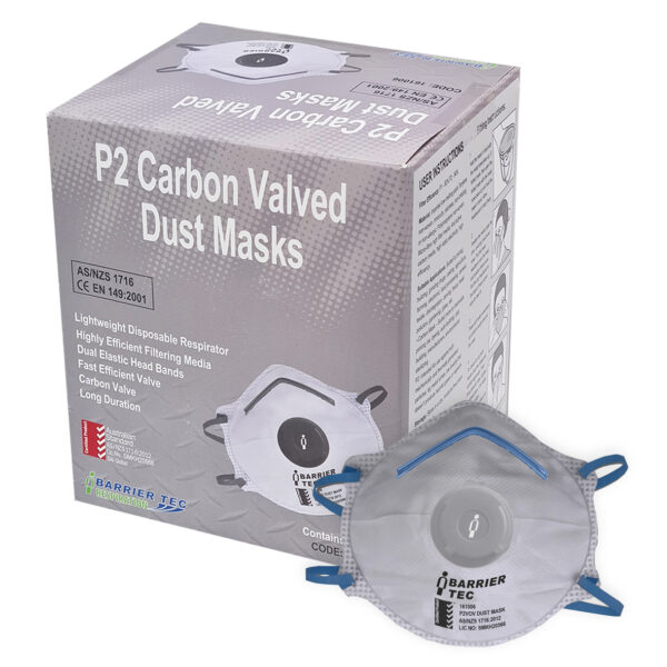 Disposable Valved P2 Dust Mask With Active Carbon Filter - Box of 10
