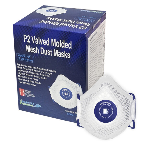 Disposable Molded Mesh P2V Dust Mask - Box of 10