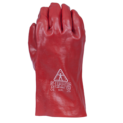 Safe-T-Tec: Red PVC Gauntlets