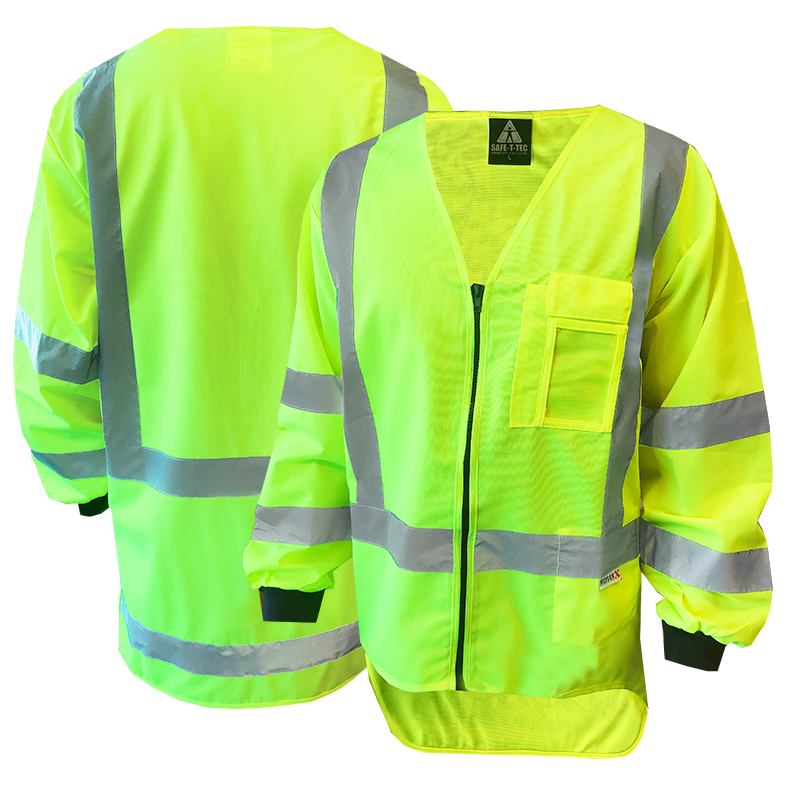 D/N Zipped Long Sleeve Yellow Vest – Safe-T-Tec
