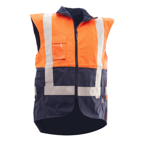 Flame Retardant/Anti Static Reversible Orange/Navy Vest
