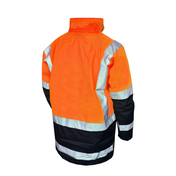 Essentials Waterproof D/N Fleece Lined Orange/Navy Jacket - Image 4