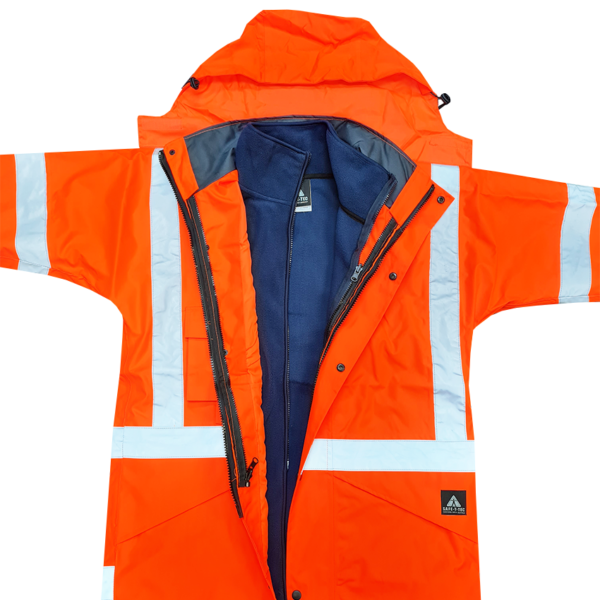 Essentials TTMC D/N Waterproof Fleece Lined Orange Jacket - Image 5