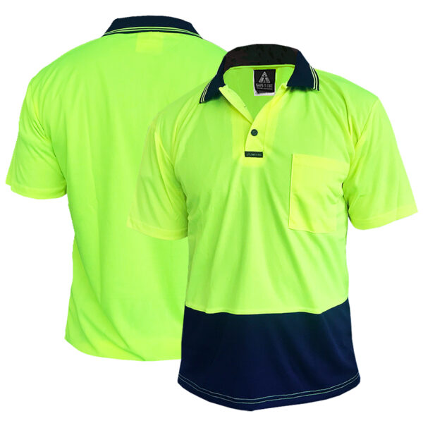 170gsm DO Short Sleeve Yellow/Navy Polo