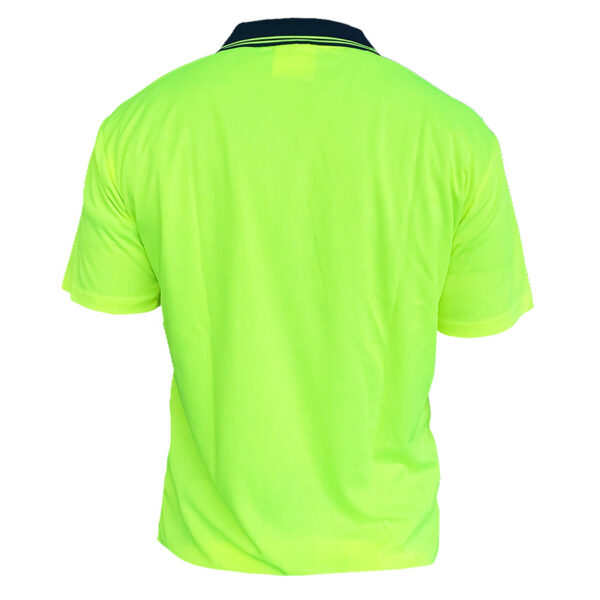 170gsm DO Short Sleeve Yellow/Navy Polo - Image 3