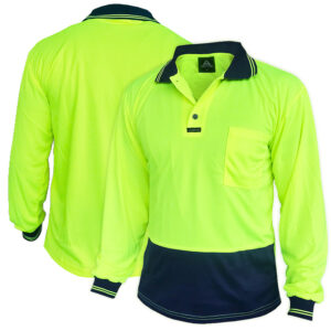 170gsm DO Long Sleeve Yellow/Navy Polo