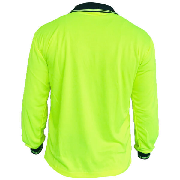 170gsm DO Long Sleeve Yellow/Navy Polo - Image 3