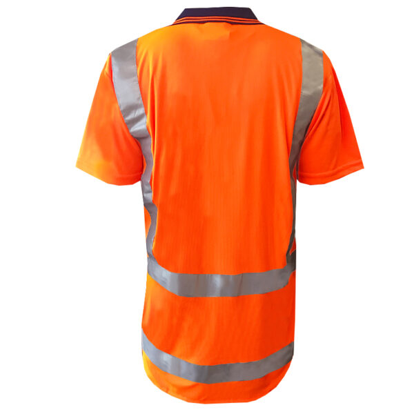 170gsm TTMC D/N Short Sleeve Orange Polo - Image 3