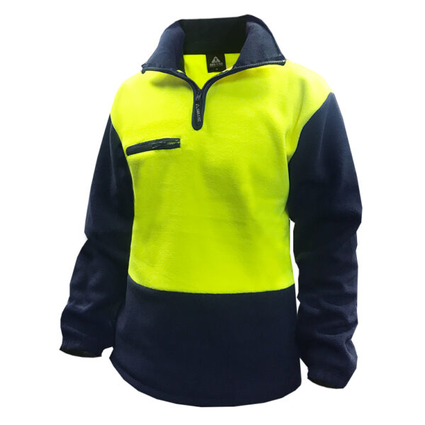 360gsm DO Yellow/Navy Polar Fleece - Image 2