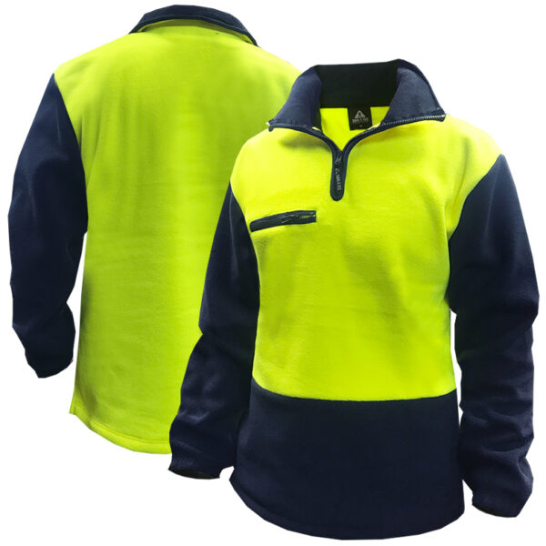 360gsm DO Yellow/Navy Polar Fleece