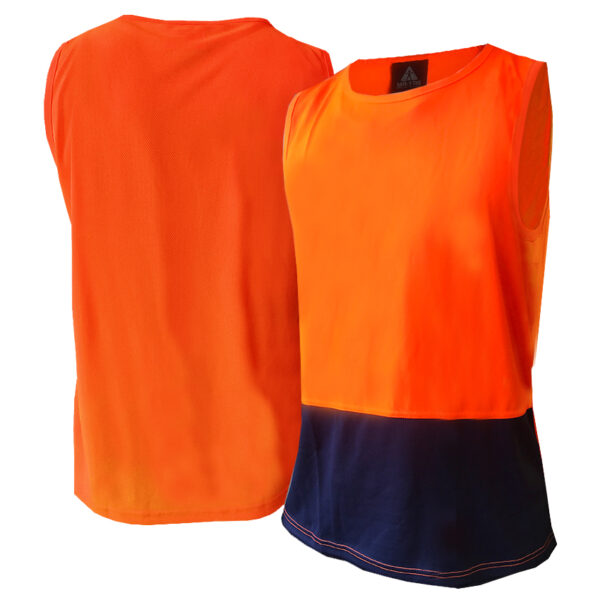 170gsm DO Orange/Navy Singlet