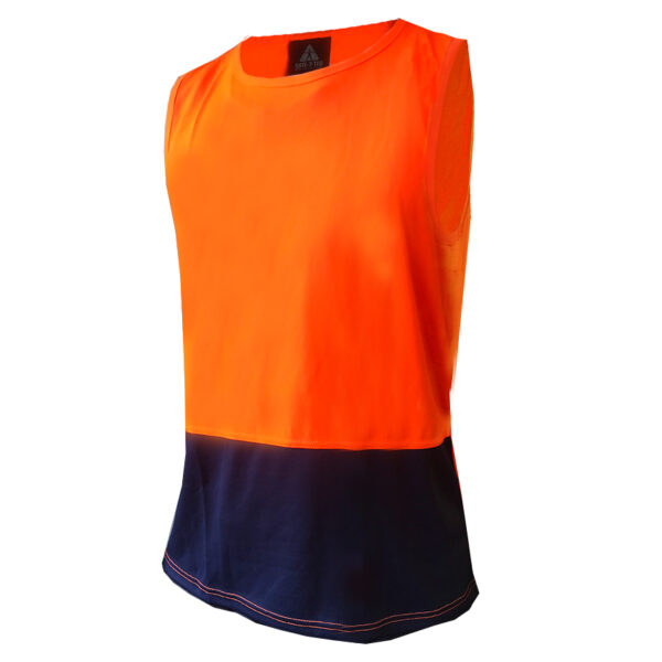 170gsm DO Orange/Navy Singlet - Image 2