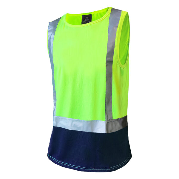 170gsm D/N Yellow/Navy Singlet - Image 2
