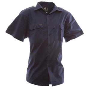 Short Sleeve Cotton Shirt. Navy