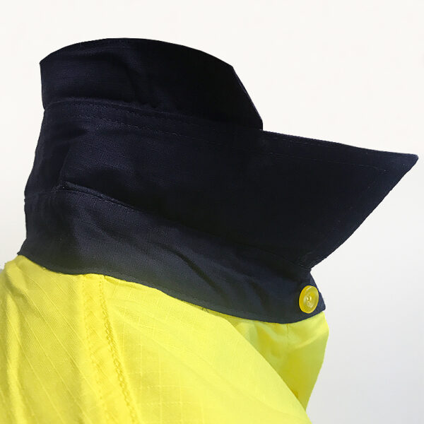 155gsm RIPSTOP D/N LS Yellow/Navy Cotton Shirt - Image 7