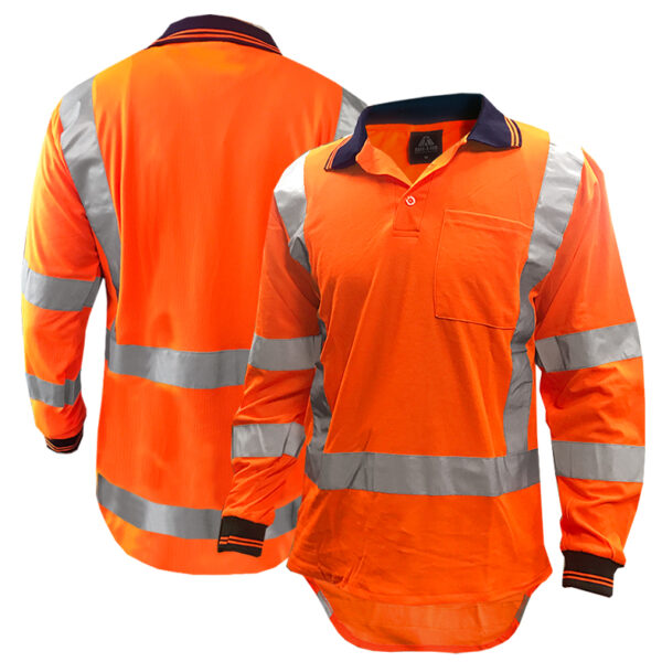 170gsm TTMC D/N Long Sleeve Orange Polo