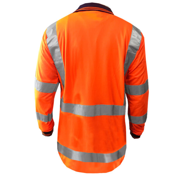 170gsm TTMC D/N Long Sleeve Orange Polo - Image 3