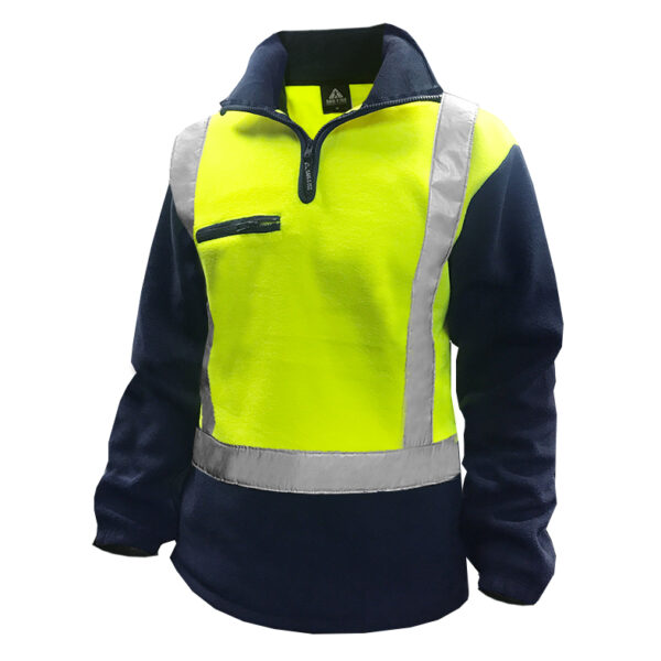 360gsm D/N Yellow/Navy Polar Fleece - Image 2