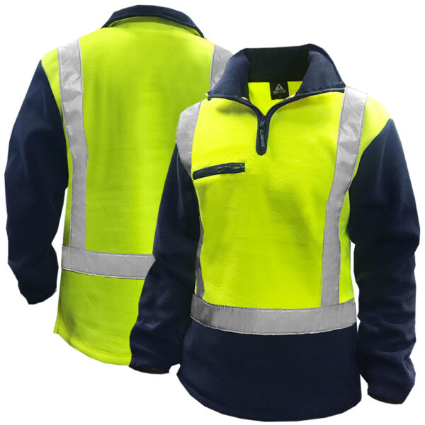 360gsm D/N Yellow/Navy Polar Fleece