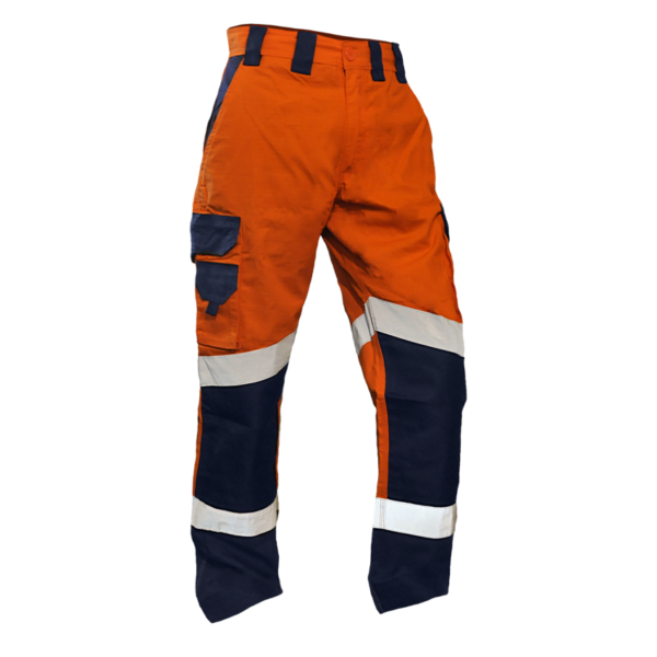 220gsm RIPSTOP Cotton Orange/Navy Taped Pants