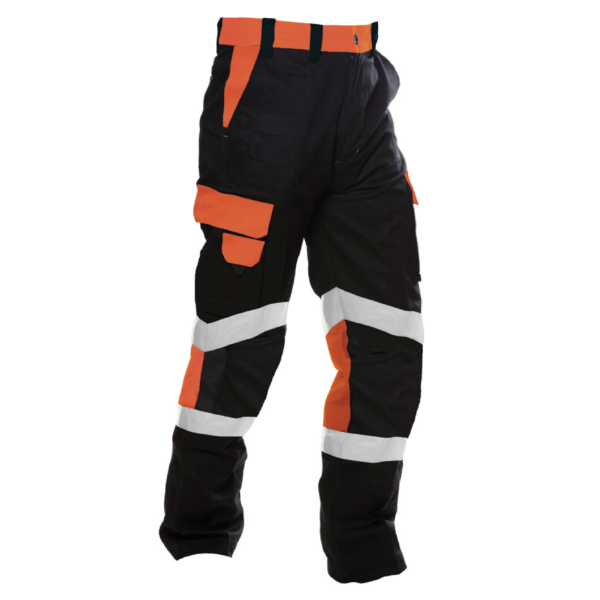 220gsm RIPSTOP Cotton Black/Orange Taped Pants