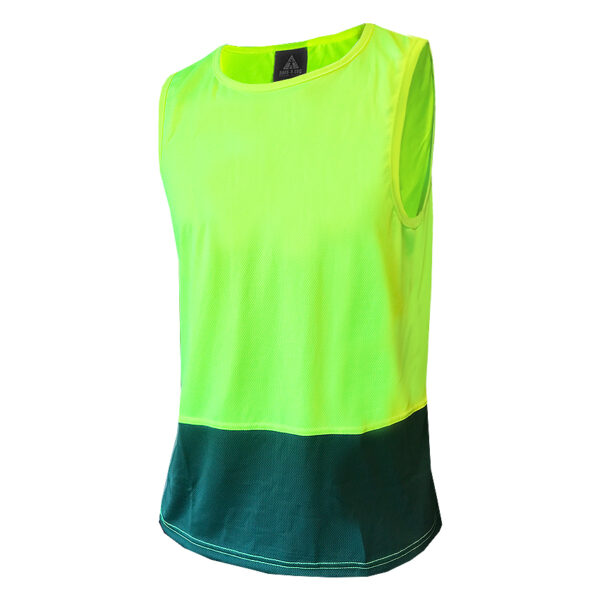 170gsm DO Yellow/Bottle Green Singlet - Image 2