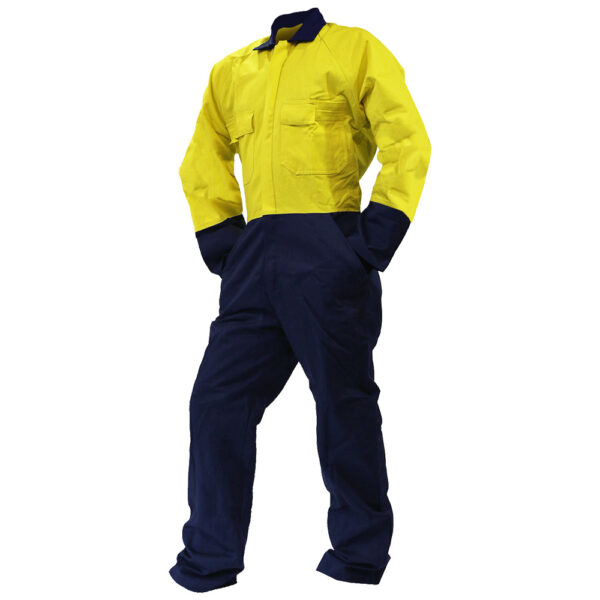 300gsm Madura Cotton DO Yellow/Navy Overalls