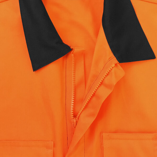 300gsm Madura Cotton DO Orange/Black Overalls - Image 4