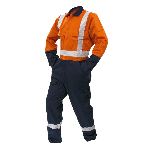 300gsm Madura Cotton D/N Orange/Navy Overalls