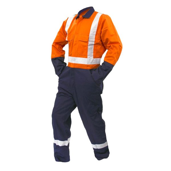 200gsm RIPSTOP Cotton D/N Orange/Navy Overalls
