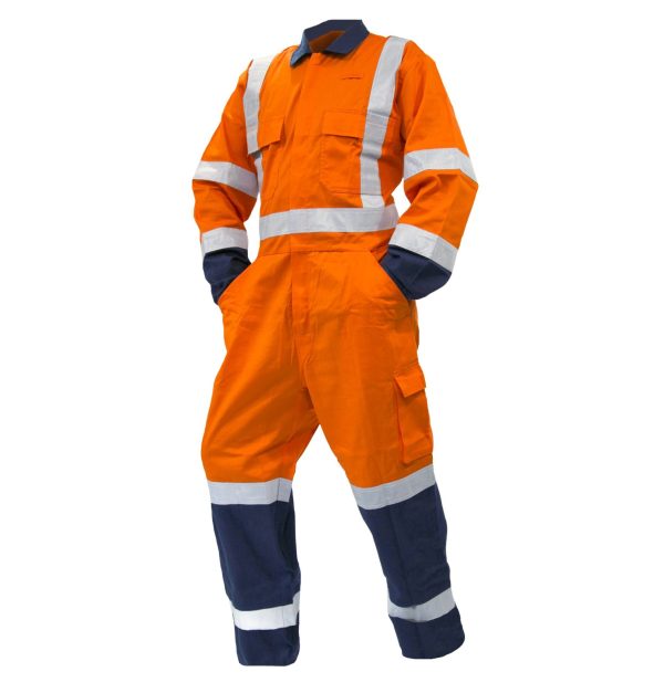200gsm TTMC RIPSTOP Cotton D/N Orange/Navy Overalls