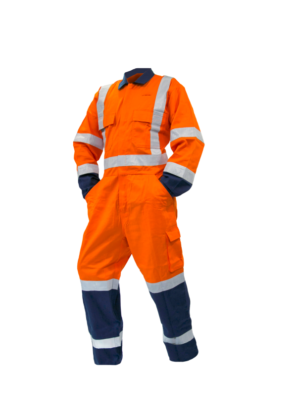 300gsm TTMC Madura Cotton D/N Orange/Navy Overalls
