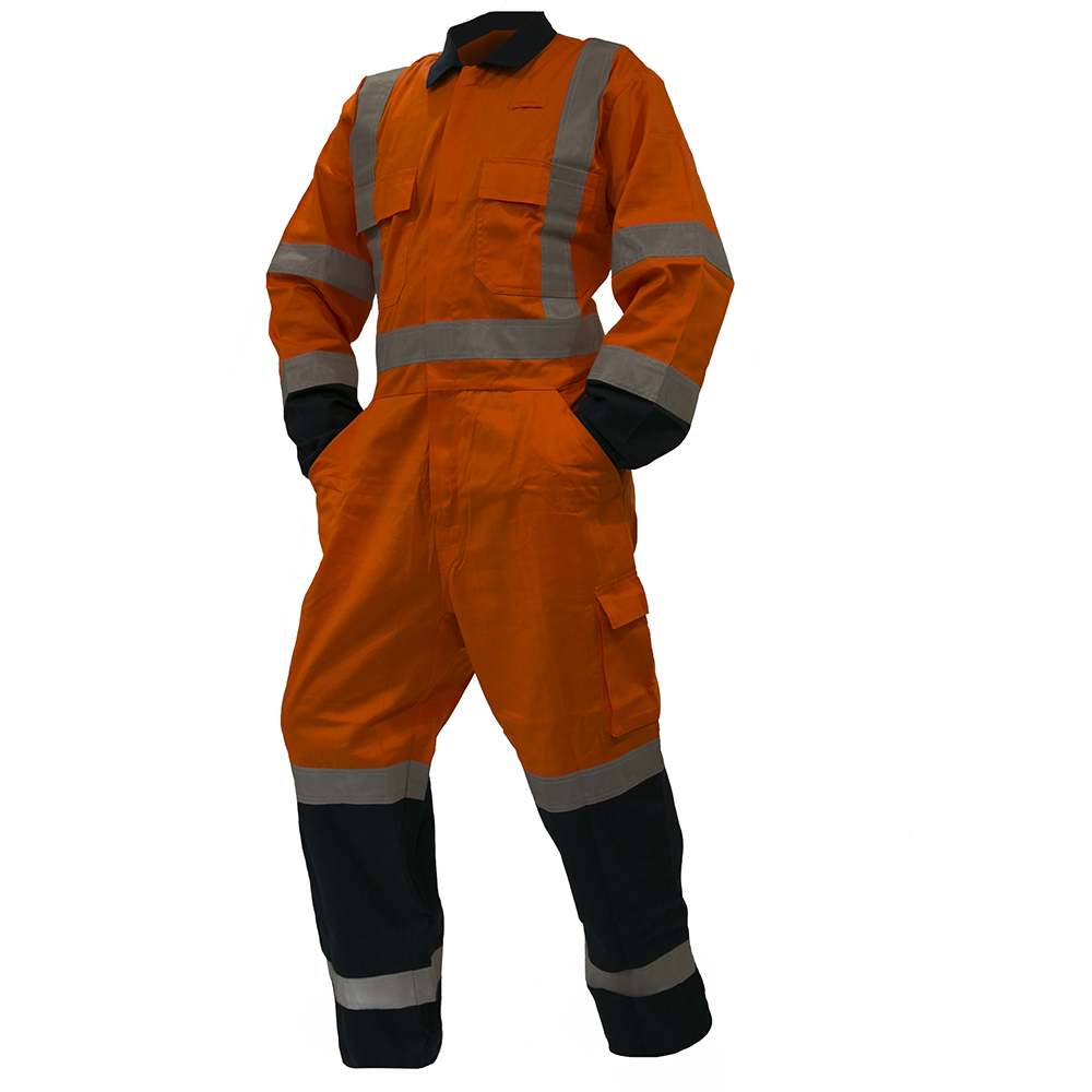 orange and black overalls