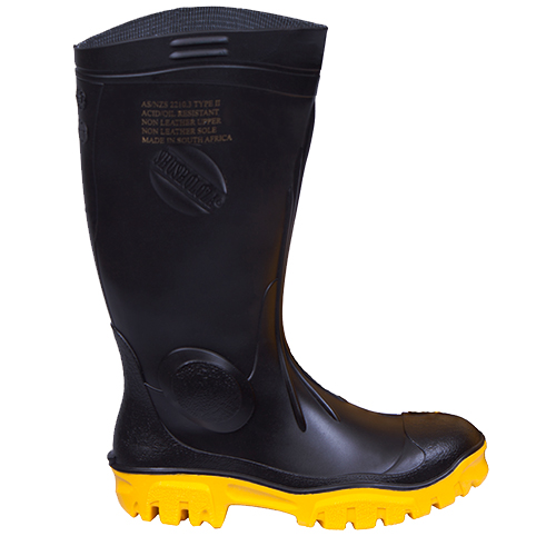 Safe-T-Tec: Black - Yellow Gumboot