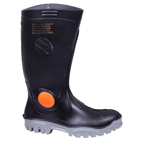 Safe-T-Tec: Black - Grey Gumboot